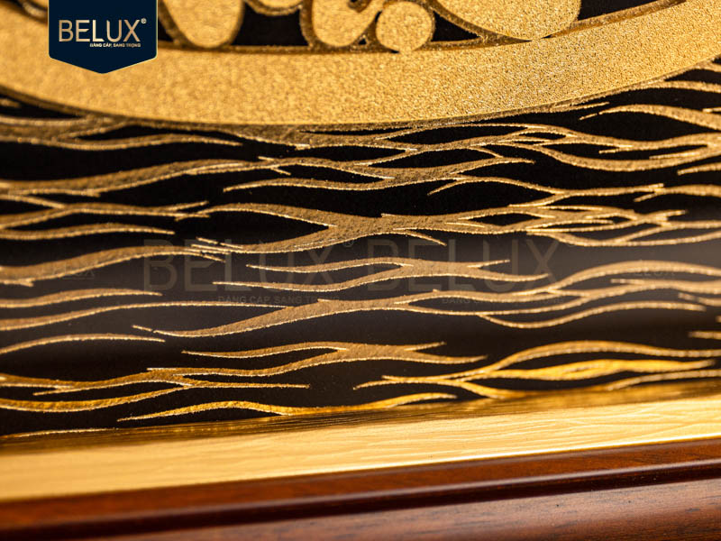 Tranh chữ Thuận thư pháp dát vàng 24k - 32x25cm